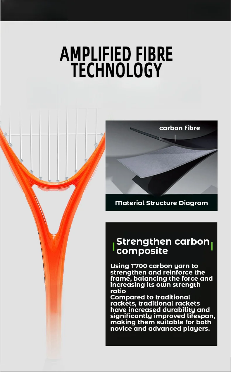 High Quality Custom Carbon Composite Sports Gear Professional Squash Racket for Sport Training manufacture