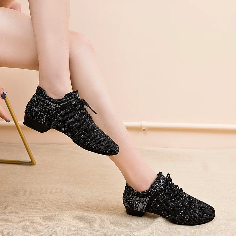 10%OFF Women Dance Shoes For latin shoes woman Knitted dancing shoes Flats Jazz Practice Training Mesh Casual  Sneakers