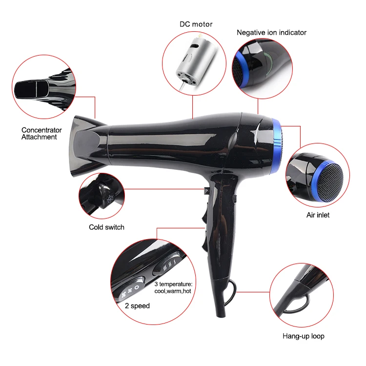 Customized Colors Private Label High Quality Dc Motor Hair Dryer 2200w  Powerful Salon Hair Dryer Electric Free Spare Parts - Buy Dc Motor Hair  Dryer,Quality Hair Dryer,Hair Dryer 2200w Product on 