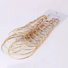 2019 new fashion Indian Hoop 12 pairs Silver circle Gold Large Women Jewelry Earrings