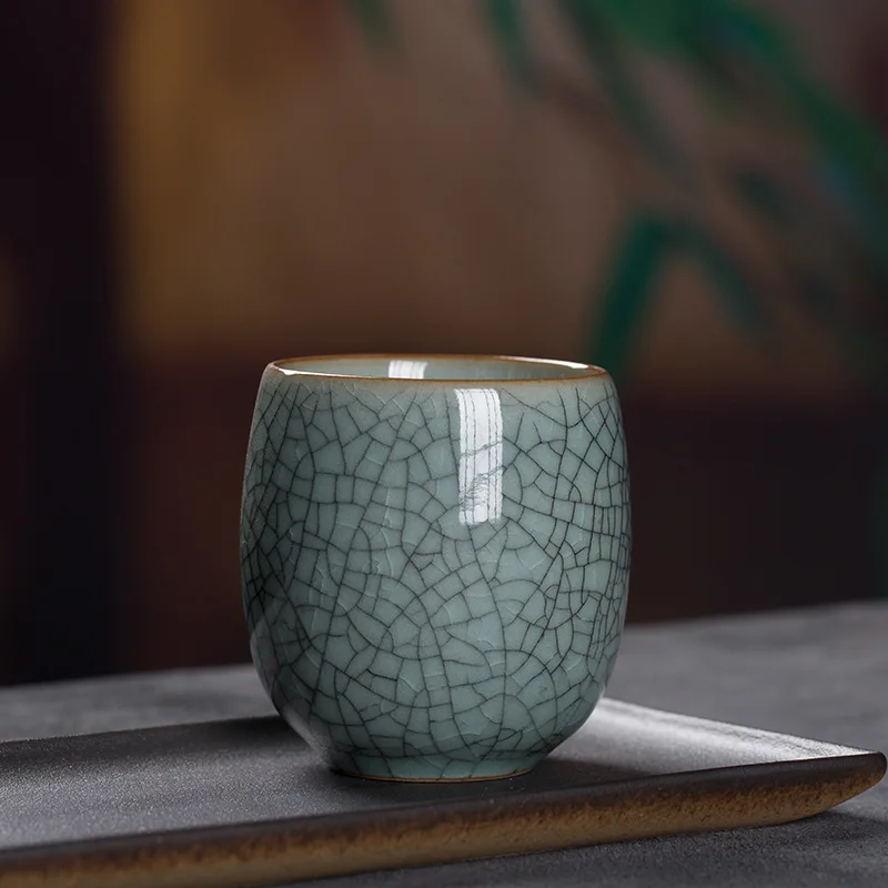 product wholesale chinese design daily use luxury celadon large tea cup ceramic kung fu tea single cup tea bowl gift cup506-7