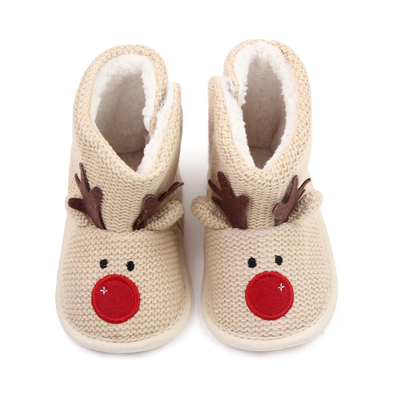 0-1 Year Old Infants Winter Cartoon Moose Baby Cute Warm Soft Sole Toddler Cotton Boots factory