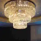 Glass Hot Sale Made In China Wholesale Luxury Gold Glass Strip Modern Crystal Chandelier For Restaurant Hotel