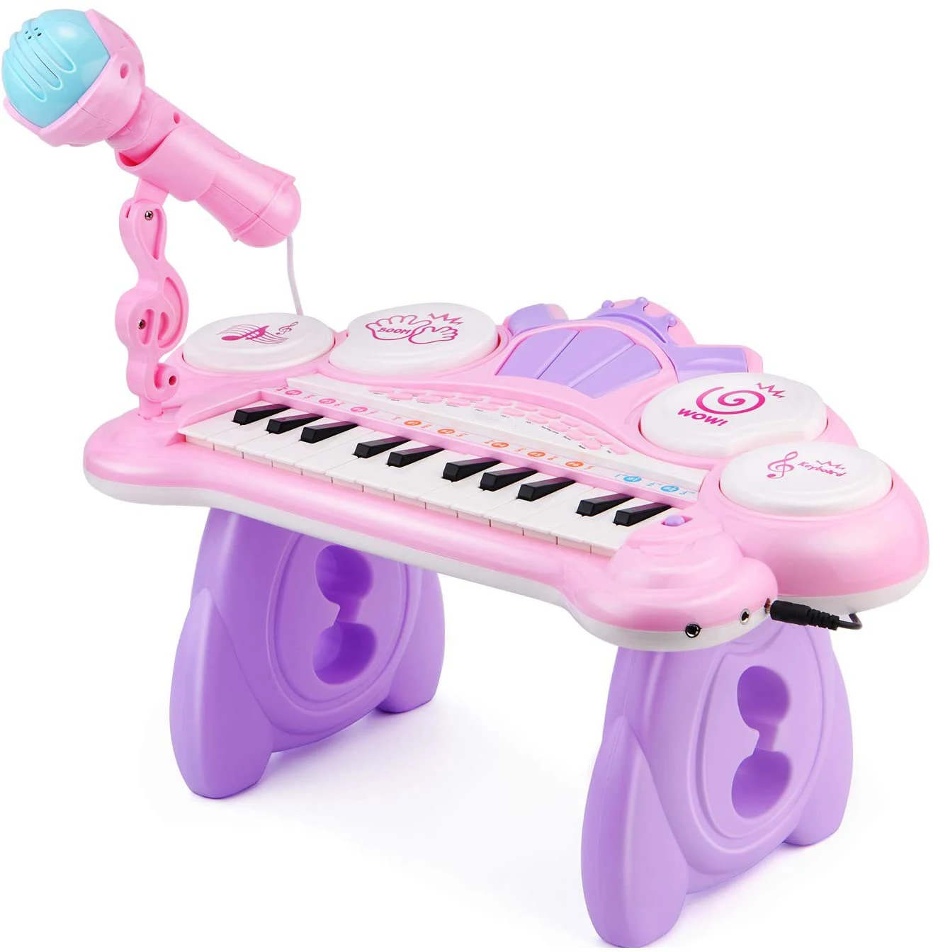 Demo Songs Blue Microphone Best Choice Products 24-Key Kids Toddler Educational Learning Musical Electronic Keyboard w/ Lights Teaching Mode Drums MP3 