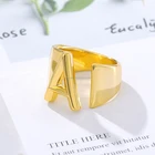 Initial Ring A to Z Gold Plated Letter Ring For Women Girls