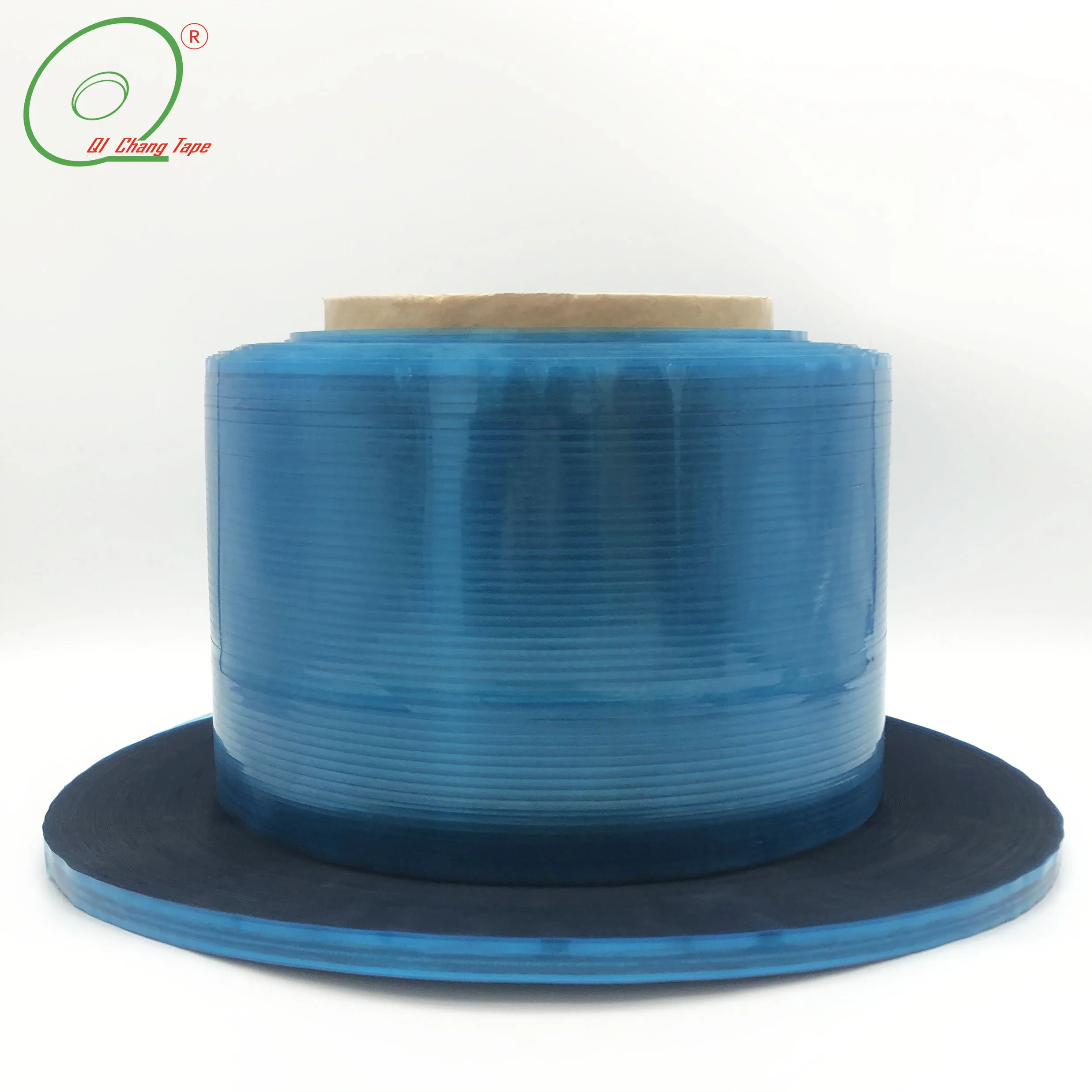 Excellent Performance Blue PET Film Permanent Bag Sealing Tape for Mailer Courier Bag Neck Sealing details