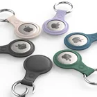 Compostable Airtag Case Custom Oubo Silicone A-pple Airtag Basic Key Ring Soft Anti-lost Leather Case Airtag