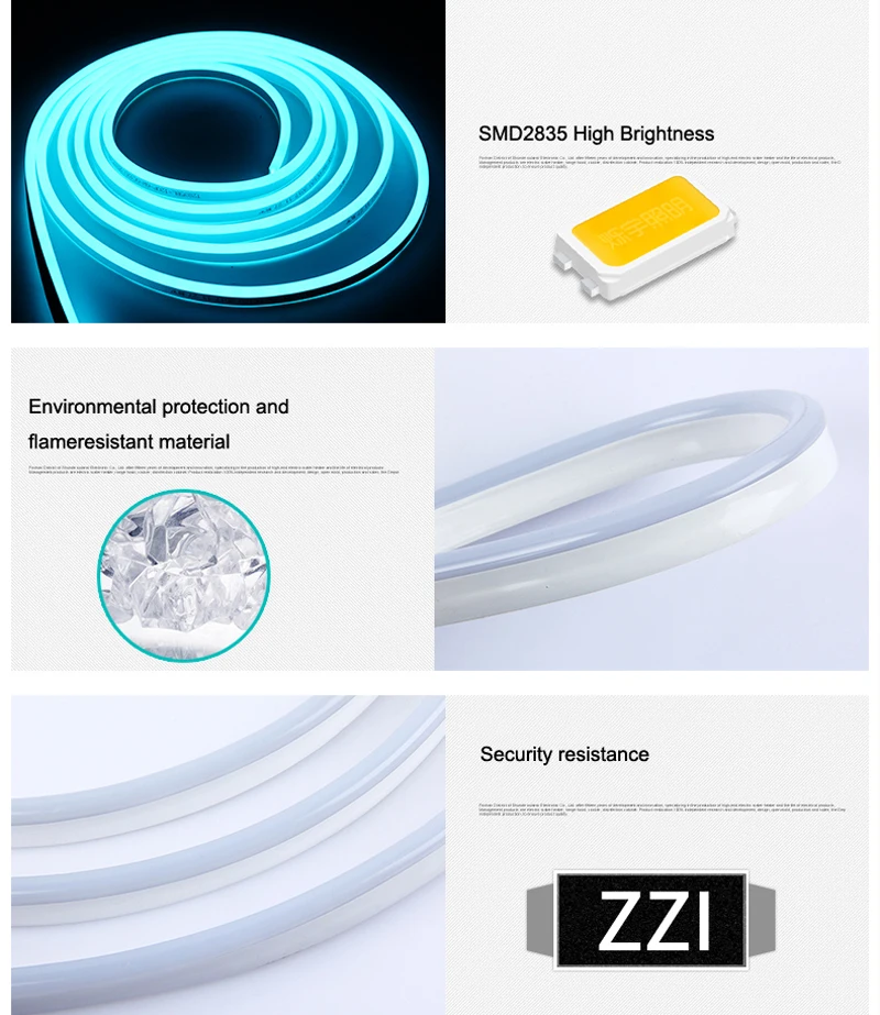 product cut every 1cm of 612 flex 12v blue 50meter roll of neon rgb led strip light ice blue color with controller-6