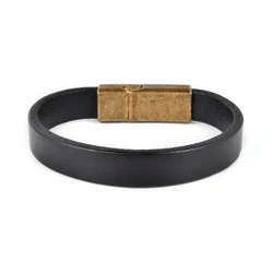 F270 Custom Bangle Bracelet for Men Logo Wholesale Wrist Band Magnetic Clasp Leather Bracelet Gifts Premium Multicolor Vintage
