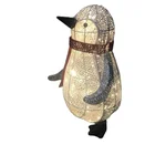 Red New Holiday White 3D Cute Penguin Glittering Penguin Decoration Lamp With Red Scarf