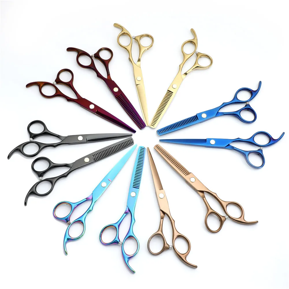 6inch Pet Dog Grooming Cutting Scissors Stainless Steel Professional Curved Shears Pet Scissors Set High Quality Scissors