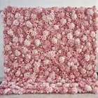Wedding YOPIN-101 3D Cloth Back Artificial Silk Roll Up Flower Wall Rose Wedding Backdrop