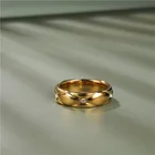 Gold Ring Ringsgold Polished Shiny Finger Gold Ring Couple Finger Ring Metal And Rhinestones Wedding Ring