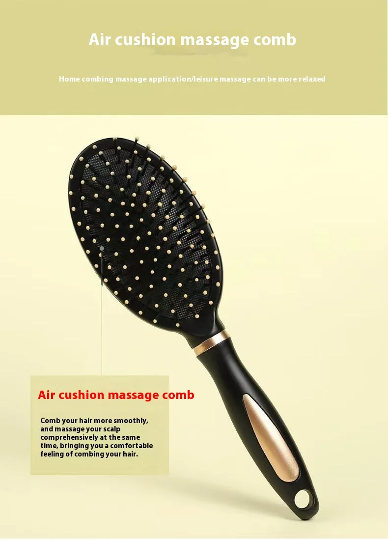 High Quality Black ABS Antistatic Rib Comb Salon Curly Hair Brush Set with Plastic Handle Custom Logo Home Use supplier