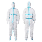 Clothing SMS EN14126 Hooded Type 4/5/6 Disposable Coveralls Safety Clothing Hazmat Suit