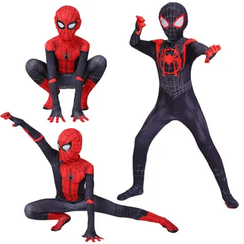 Spider Cosplay Halloween Costume Peter Suit Superhero Bodysuit Cosplay Costume For Kids
