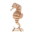 Diy Toy Puzzle DIY Sea Horse Educational Assembly Toy 3D Wooden Animal Puzzle