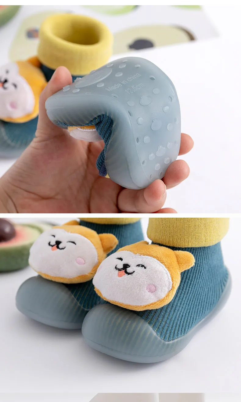 Baby toddler shoes non-slip soft-soled socks shoes cute cartoon doll winter kids floor socks supplier