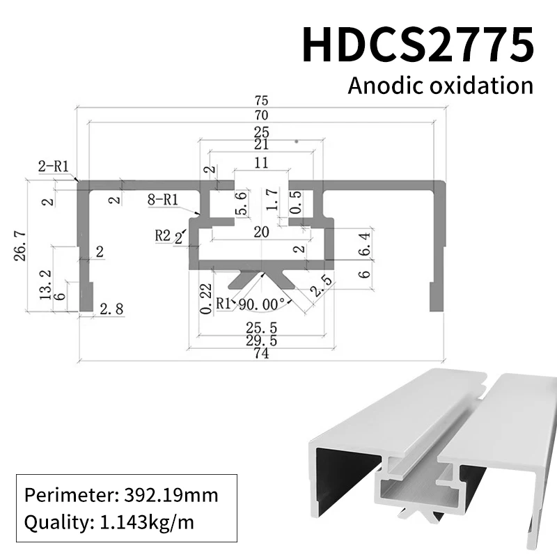 105 Flexible Conveyor Beam 27 * 75 Flexible Conveyor Half Beam Toothed Chain Assembly Line Track Aluminum Profile factory