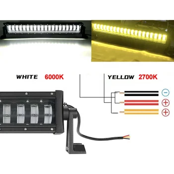 Dual Color LED Light Bar High and Low Beam Offroad Light Bar for Jeep Truck 4x4 SUV ATV High Quality LED Light Bars 24v