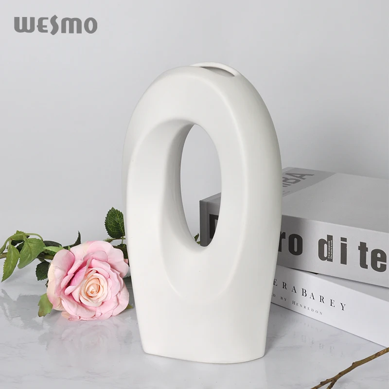 Minimalist Nordic white ceram decorative florerosceramic vase desktop ornament flower porcelain ceramic vases for home decor