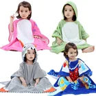 Towel Kids Hooded Towels Beach Cartoon Design Printed Beach Towel Kids Baby Hooded Bath Towel Poncho Towel