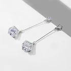 Jewellery Trend Wholesale Jewellery Diamond Women Designer Silver Rhinestone Geometric Square Fashion Earrings Trend 2021