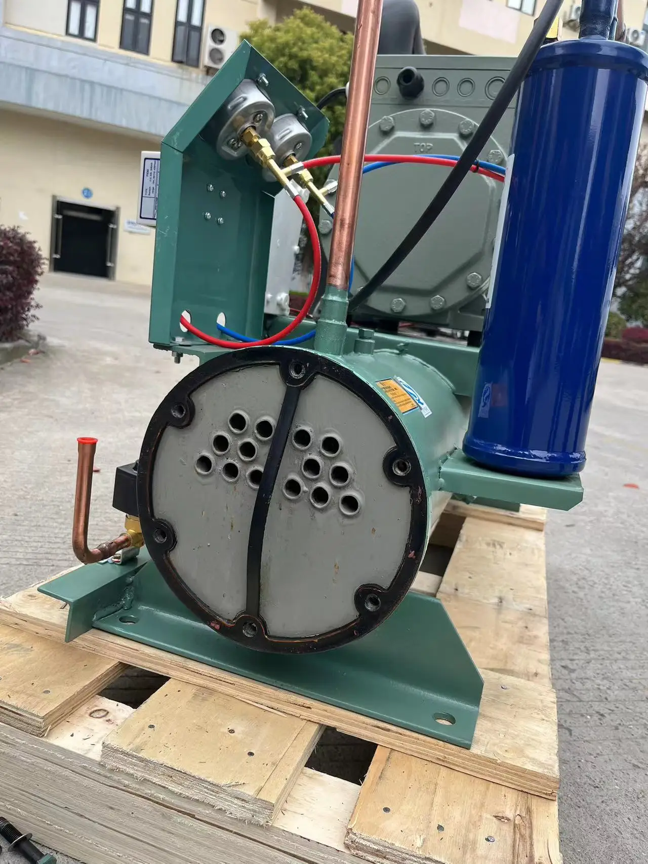 5HP Water Cooled Condensing Unit with Shell and Tube Seawater Condenser for Cold Room 220V 3PH 60HZ