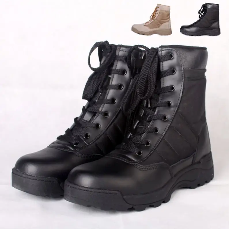 shiny tactical boots