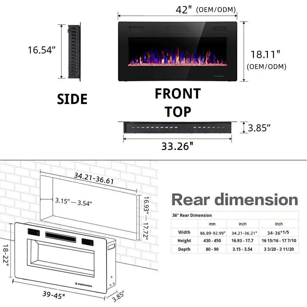 Electric Fireplace, 30", 36", 42", 50" - detail 8