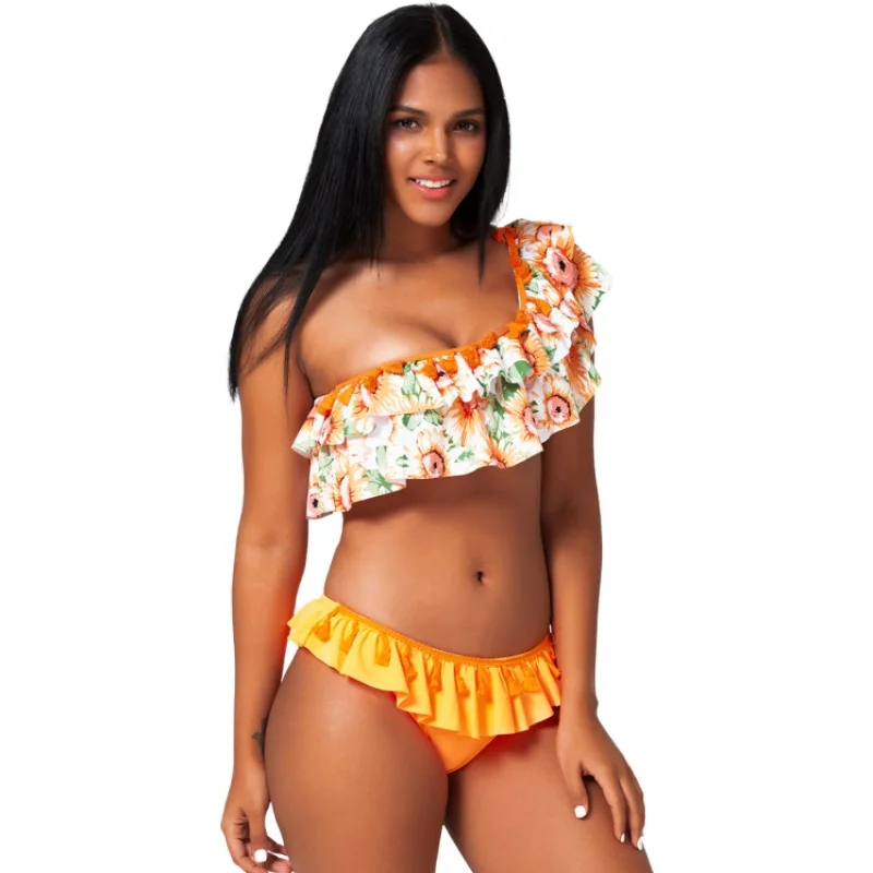 ruffle top bikini swimwear