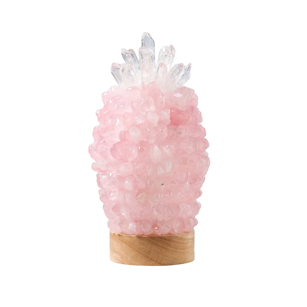 rose quartz pineapple lamp