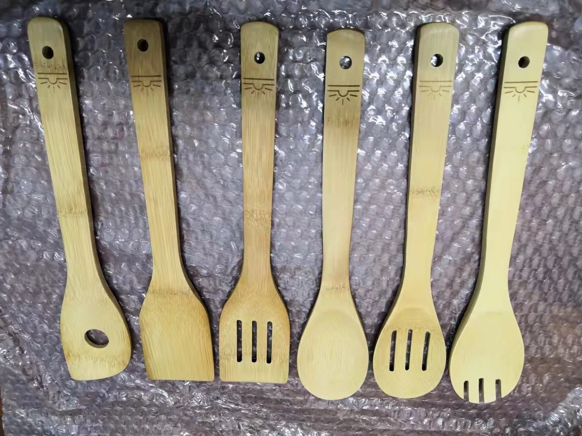 Bamboo Spoons for Cooking 8 Pieces - Organic Bamboo kitchen cooking Utensils Set