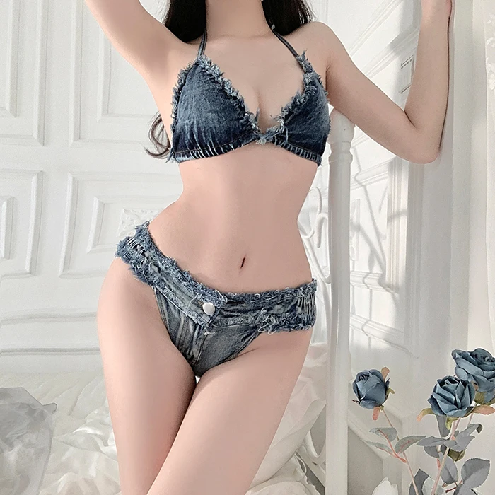 Sadi Denim Lingerie Sexy Women S Underwear Perform Bra And Panty Sets