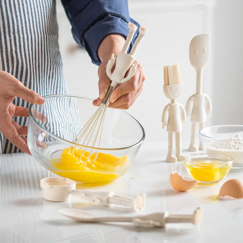 Customized Cute Fun Human-shaped Silicone Baking Tools Creative Cartoon Baking Silicone Spatula Cookware Set