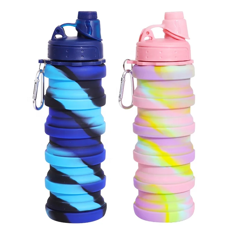 Wellfine Eco Friendly Reusable Water Bottles Bpa Free Luxury Portable Silicone Collapsible Water Bottle for Kids School