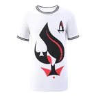 ACE OF SPADES SCREEN PRINTED COTTON T SHIRT/POKER/CARD/SKULL/ROCK/GOTH/DARK/TOP