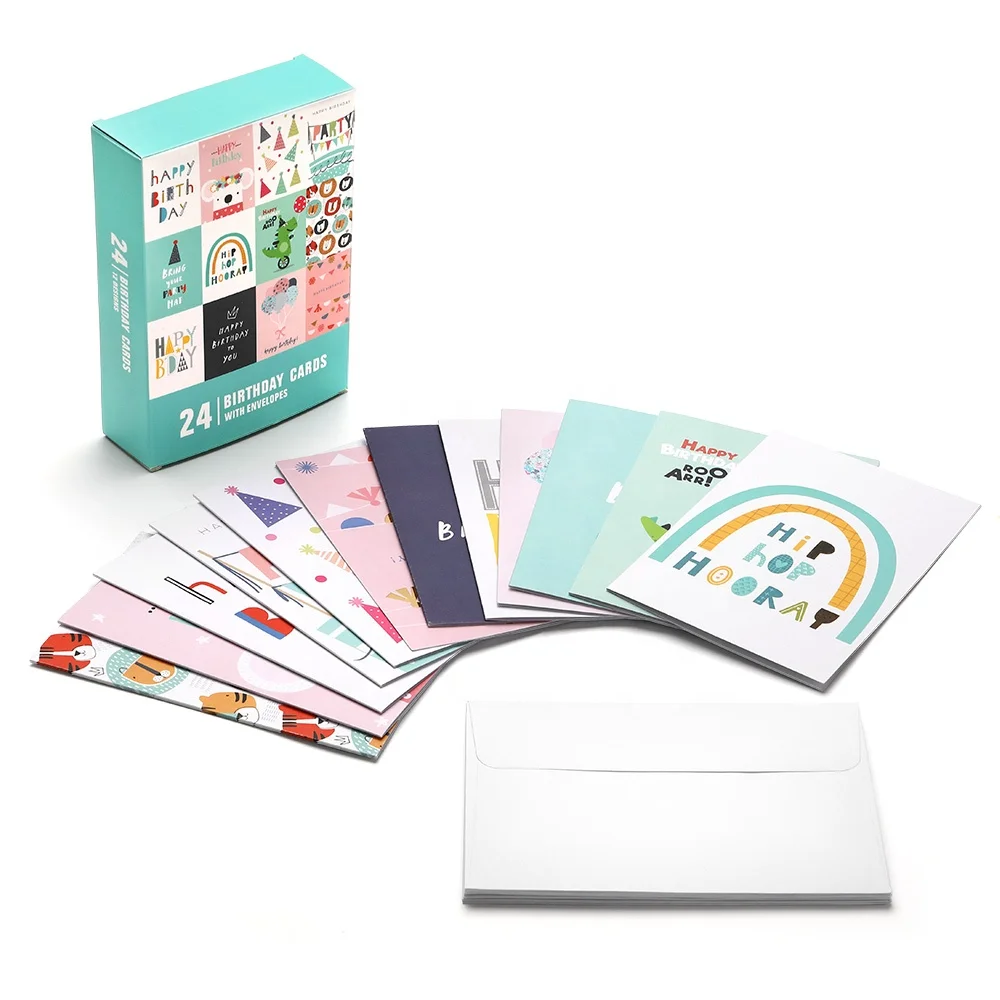 Hallmark Assorted Blank Cards with Envelopes Cheerful Designs, 12 Cards and Envelopes 