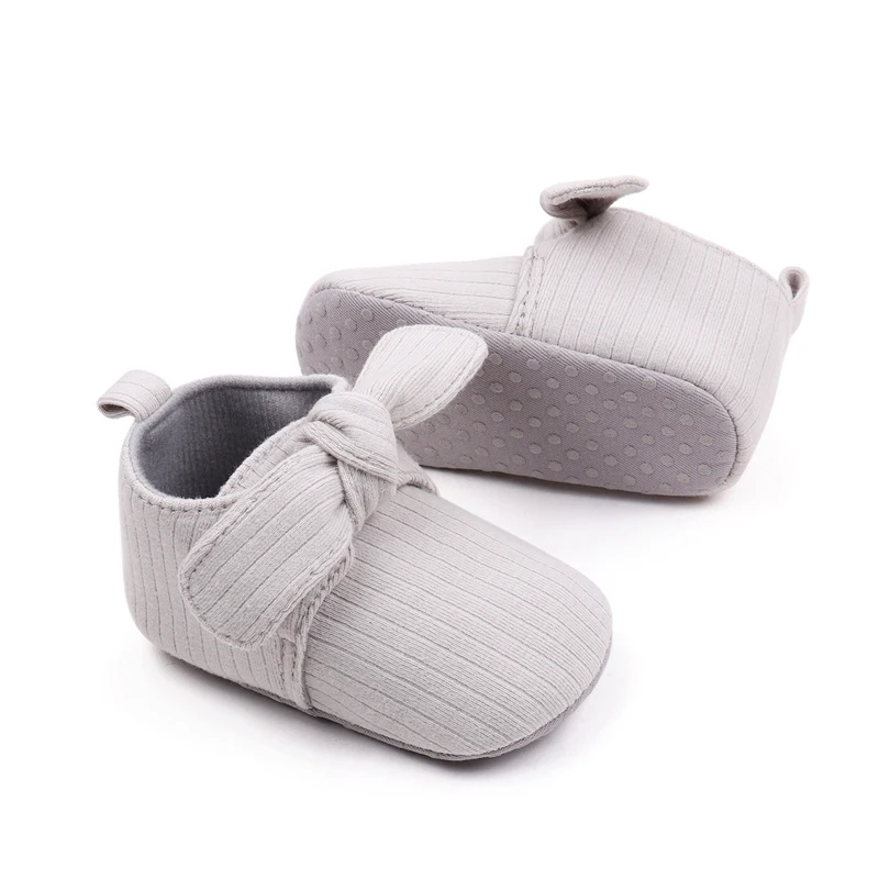 Pure Color Spring and Autumn Cotton Baby Girls Gentle Cute Bow Infants Princess Walking Shoes manufacture