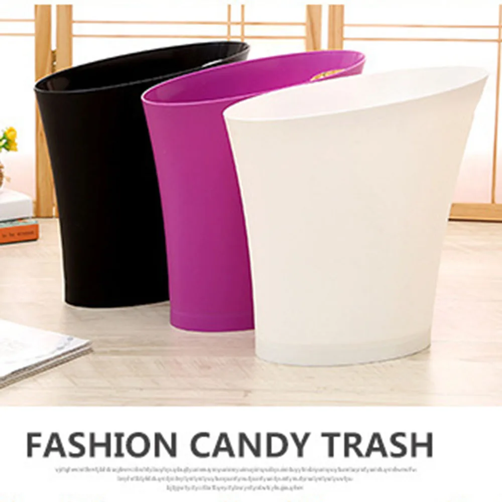 Cross Border Single Handed Plastic Simple Garbage Bin Bathroom Crevice Space Saving Storage Trash Cans