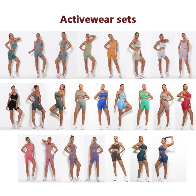 Seamless Fold Peach Butt Lift Yoga Smile Shorts Sports Yoga Fitness Sports Bra women PLUS SIZE shorts set