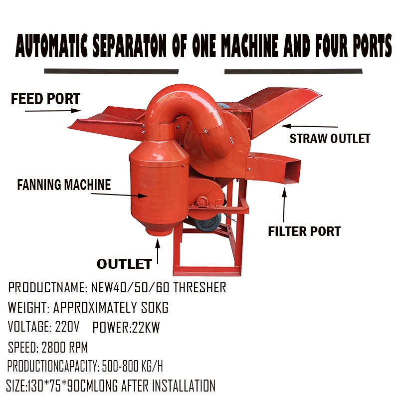 50 Fxndj 2024 Tianpo Commercial Sorghum Millet Soybean Thresher Ormosia