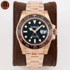 Watch Gold Luxury Noob Watch ETA Movement Gold 904L Steel 126711CHNR High-End GMT Master Watch