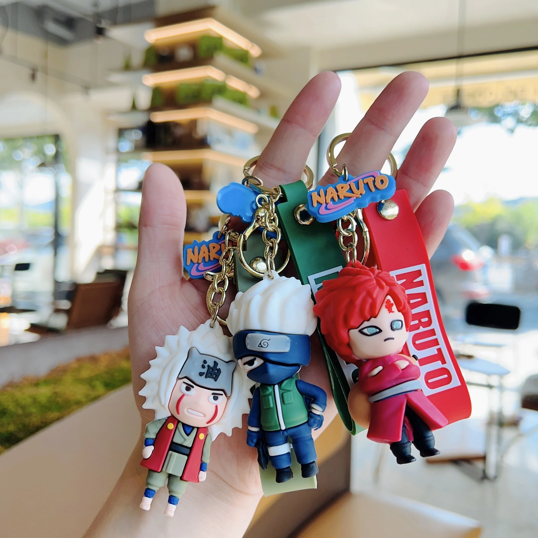 New Design Kurama Cartoon Character Keychains Anime Narutos Doll Key Chain Promotional Gift Pendant Soft Rubber Sasuke Keychain