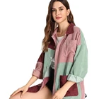 Shirt Wholesale Turn-down Collar Long-sleeve Matching Color Women's Blouses Amp Shirt Jacket