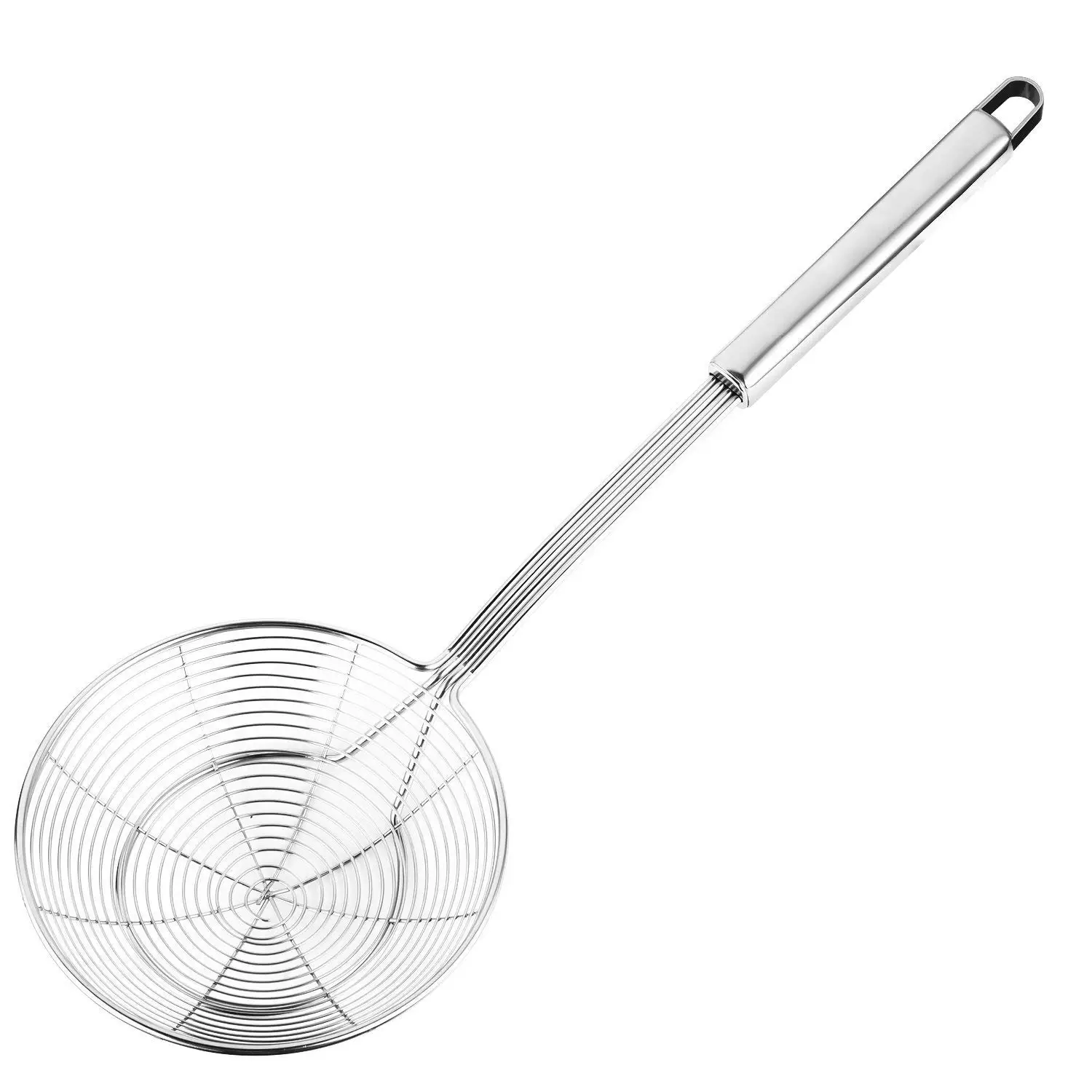 Solid Stainless Steel Spider Strainer Skimmer Ladle for Cooking and Frying Kitchen Utensils Wire Strainer Pasta Strainer Spoon