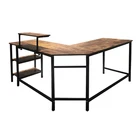 Furniture Computer Industrial Home Furniture L-shape Corner Writing Table Wood Metal Frame L Shape Pc Computer Desk Table