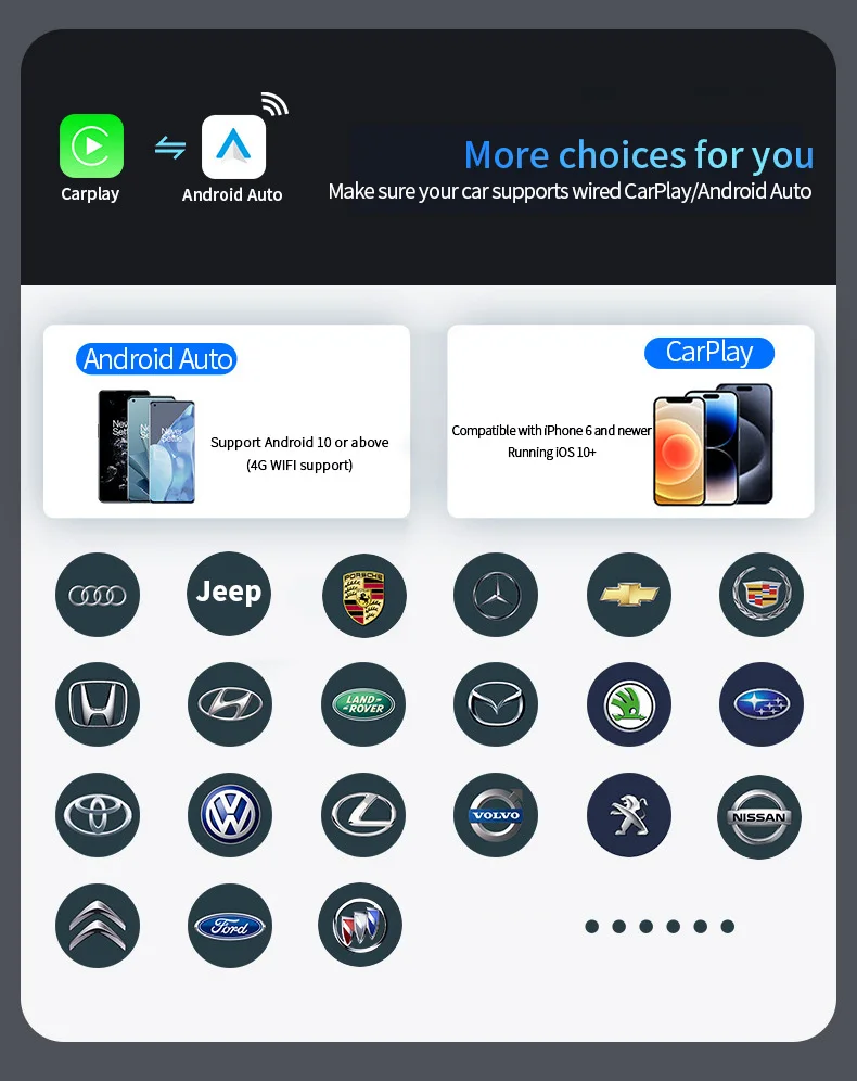 WOOBOOBOX Z1F Original car screen wired CarPlay/Android Auto to wireless CarPlay/Android Auto CarPlay Ai Box
