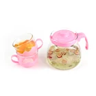 Tea Tea Set 1000 Ml Wholesale Custom Transparent Classic Glass Coffee Tea Set With 4 Pcs Cups