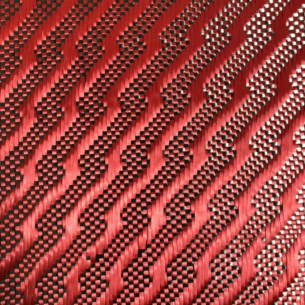 High Strength 3K 240g Composite Material Lightening Pattern Texture Red Carbon Fiber Fabric High Strength 3K 240g Composite Material Lightening Pattern Texture Red Carbon Fiber Fabric